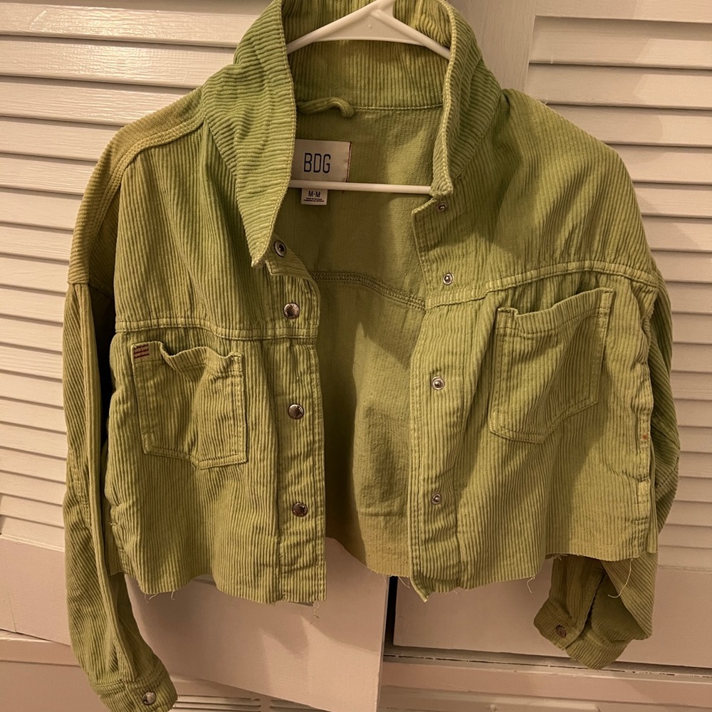 Urban outfitters cropped corduroy jacket, green